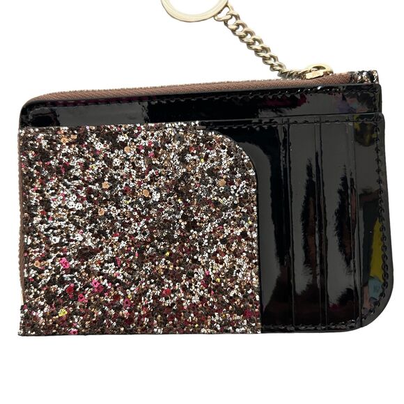 Kate Spade Odette Glitter Medium L-Zip Card Holder Wallet - Picture 4 of 7